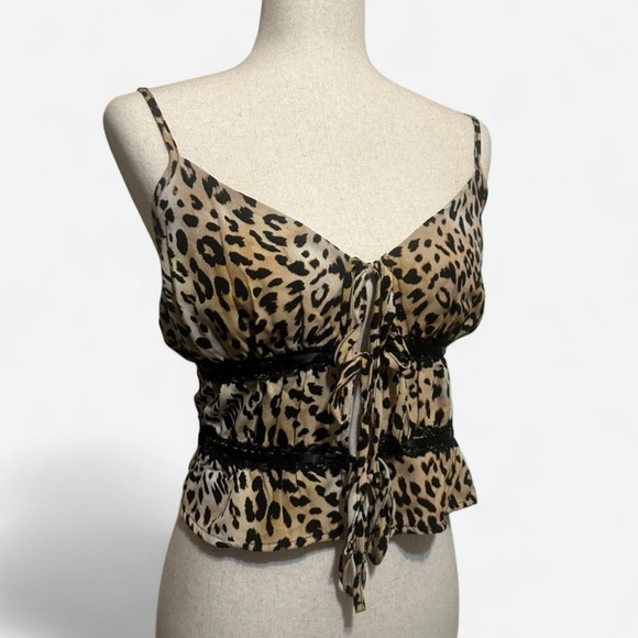 Y2K leopard print and black lace top - Picture 2 of 5